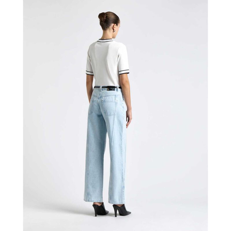Cue Knitted Tee With Contrast Tipping image number 1